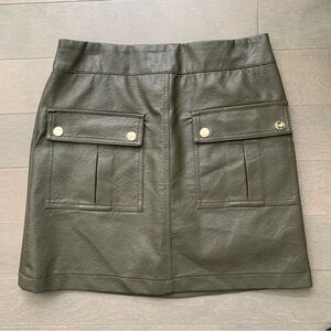 Faux Leather Skirt With Pockets